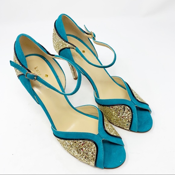 📍SOLD📍Kate Spade | Women’s Teal Corinne Sandal Heels - Picture 6 of 6